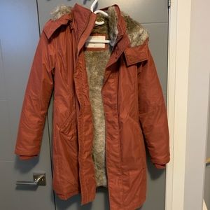 Dark coral Babaton parka, xs